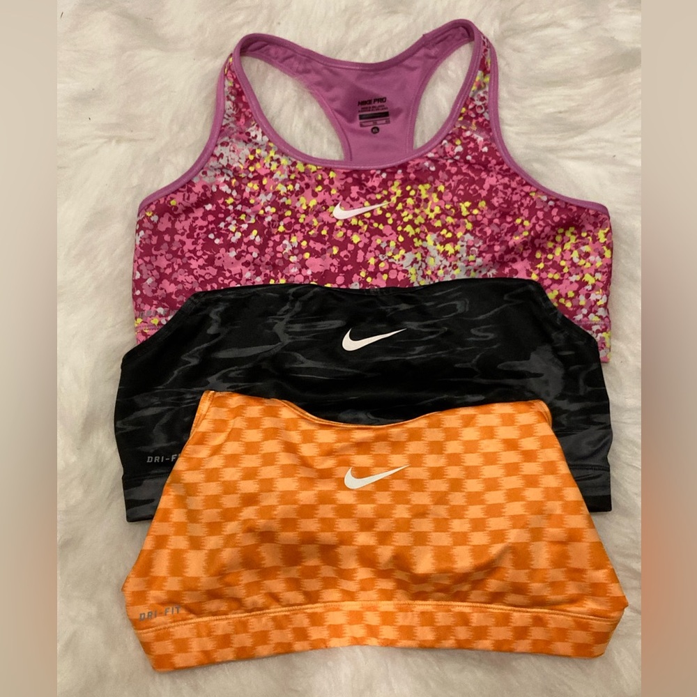 Lot of three Nike sport bras